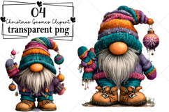 Blue Christmas Gnomes Clipart Watercolor PNG Product Image 1