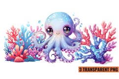 Watercolor Under The Sea Clipart PNG , Product Image 1