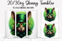St. Patrick&#039;s Day Bunny - Tumbler Sublimation Design Product Image 1