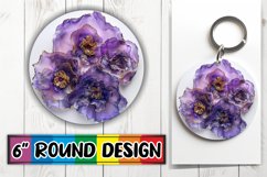 Gleaming 3D Floral Sublimation Keyrings Product Image 1