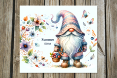 Summer gnomes | flowers Skinny tumbler Sublimation design Product Image 8