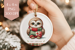 My First Christmas Owl Sublimation PNG Product Image 1