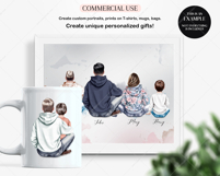 Autumn Sitting Family Clipart Portrait Creator Product Image 7