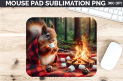 Watercolor Squirrel Mouse Pad Sublimation - Thanksgiving PNG Product Image 1