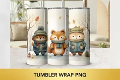christmas Animals tumbler wrap Straight, Animal tumbler png Product Image 2