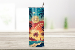 4th Of July Summer Beach Seamless Tumbler Wrap - 3D Ocean Product Image 2
