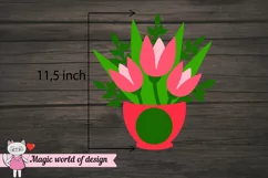 Tulips flowers Candy Dome Holder Svg, 3d svg cut file Product Image 4