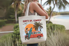 Surf's up, Cowboy! Summer PNG, Retro Beach PNG Sublimation Product Image 8