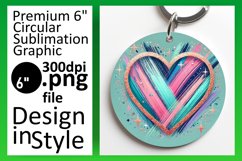 Trendy Round Design Keychain Template , Heart Product Image 1