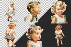 Retro Boys and Girls Clipart Bundle Product Image 3