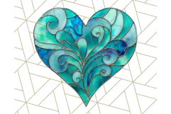 Stained Glass Heart PNG Clipart in Pastel and Bright Colors Product Image 4