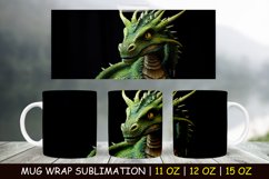 Green Dragon Mug Wrap, 11 oz | 12 oz | 15 oz Product Image 1