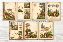 21 Vintage Mushroom Forest Junk Journal Pages Printable Product Image 3