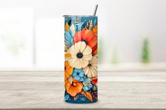 Boho Floral Tumbler Wrap | Sublimation PNG design Product Image 2