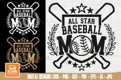 All Star Baseball Mom Svg, Baseball Mom Png, Sport Mom Shirt Product Image 2