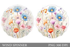 Flowers Wind Spinner Design. Flowers Wind Spinner Template Product Image 1