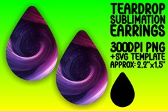 Stunning Gradient Pattern Teardrop Earrings Sublimation Product Image 1