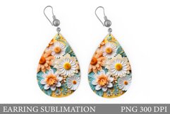 3D Flowers Earring Design.Flowers Teardrop Earring Product Image 1