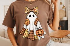 Fall Ghost Patchwork Png, Halloween Patchwork Ghost Png. Product Image 8