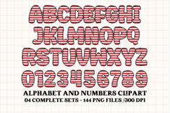 4th July Alphabet png clipart, independence letters doodle Product Image 2