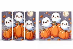 Cute Ghost Tumbler Sublimation. Halloween Tumbler Design Product Image 2