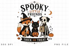 Spooky Little Friends Trick Or Treat PNG Sublimation Design Product Image 3