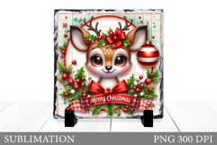 Christmas Deer Sublimation. Christmas Deer Slate Design Product Image 1