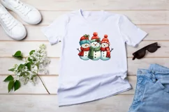 colorful Christmas snowman clipart, snowman sublimation Product Image 2
