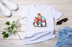 christmas cute penguin clipart, penguin sublimation Product Image 2