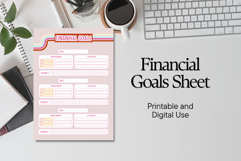Financial Goals Sheet Printable Financial Planner PDF Product Image 1