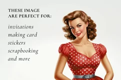Retro woman clipart, Retro woman sublimation Product Image 2
