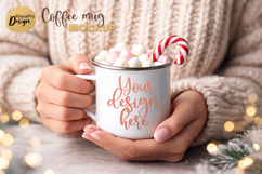 Christmas Mug Mockup Enamel Cup | Holiday Coffee Cup Mockup Product Image 1