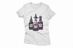 Gothic Witch Cosmetic Bottles Skulls Roses PNG Witch Hat Product Image 2