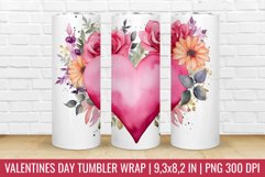 Valentines Day Tumbler Heart | Tumbler Sublimation Design Product Image 1