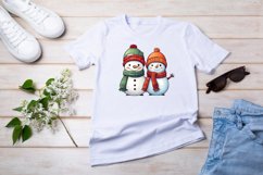 colorful Christmas snowman clipart, snowman sublimation Product Image 2
