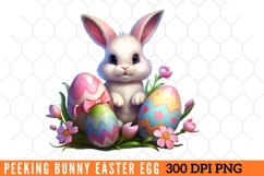 Peeking Bunny Easter Egg Clipart Product Image 1
