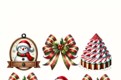 Coquette Christmas Bow PNG | Custom Red and Green Holiday Product Image 4