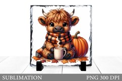 Cow Sublimation. Cute Cow Slate Sublimation Product Image 1
