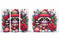 Christmas Raccoon Tumbler. Christmas Tumbler Sublimation Product Image 2