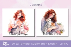 Cat Mom Tumbler Sublimation PNG 20 oz Tumbler Design Product Image 2