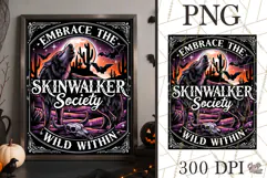 Skinwalker Society Halloween PNG Sign Graphic Wolf Artworkt Product Image 1