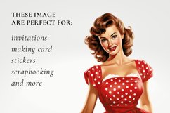 Retro woman clipart, Retro woman sublimation Product Image 2