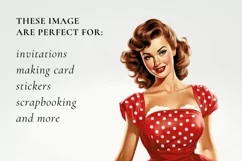 Retro woman clipart, Retro woman sublimation Product Image 2