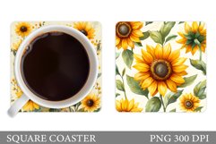 Sunflowers Coaster Design. Summer Coaster Sublimation Product Image 1