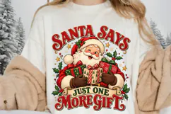 Vintage Santa Gift PNG, Cute Christmas Santa with Presents Product Image 2