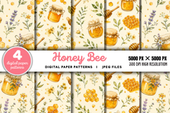 Honey Bee Digital Paper Bundle JPG Product Image 1