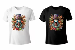 Watercolor Halloween Creepy Clown. PNG sublimation Product Image 3