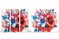 Flowers Tumbler Wrap Design. Sublimation Tumbler Flowers Product Image 2
