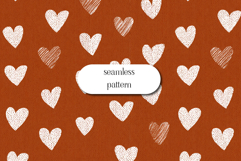 Rustic Knitted Heart Seamless Pattern | Cozy Fall Design Product Image 1