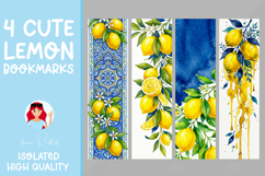 32 Watercolor Lemon Bookmarks, Mediterranean Citrus Design Product Image 8